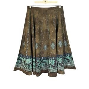 Caroll France Retro Batik Tie Dye Midi Skirt S Boho Hippie Artsy Casual Festival